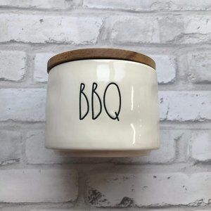 RAE DUNN | BBQ Ceramic Storage Canister with Wood Lid